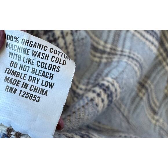 Taylor Stitch Mens Blue Flannel Plaid Button Down Shirt Sz 42 L - Picture 4 of 5